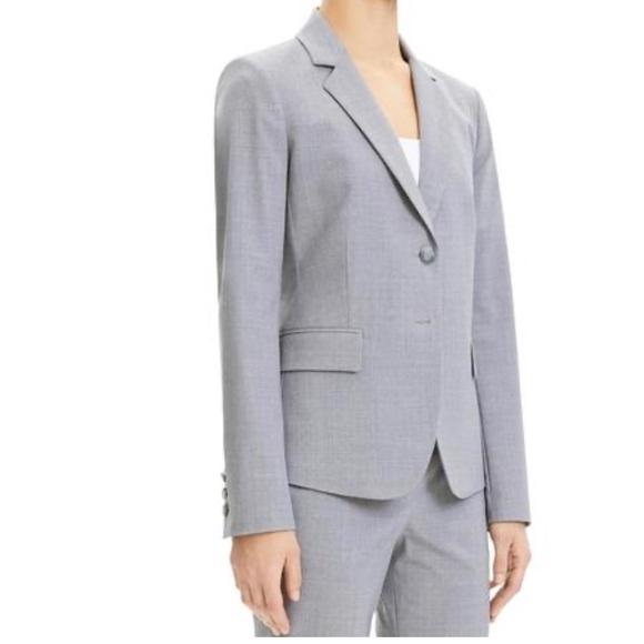 Theory Women’s Gray Single Button Blazer sz10 - Picture 6 of 6